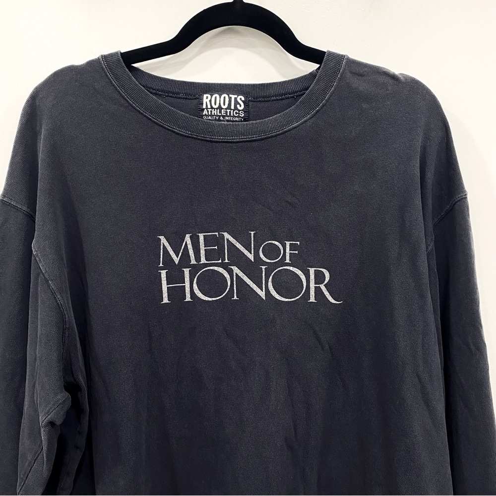 VTG ROOTS ATHLETICS M Mens Y2K Rare Men of Honor Navy Movie Sweatshirt Grunge